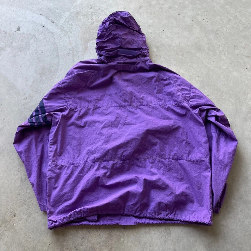 Vintage Gap Purple Anorak Windbreaker Hooded Pullover Jacket Mens XL Cotton
